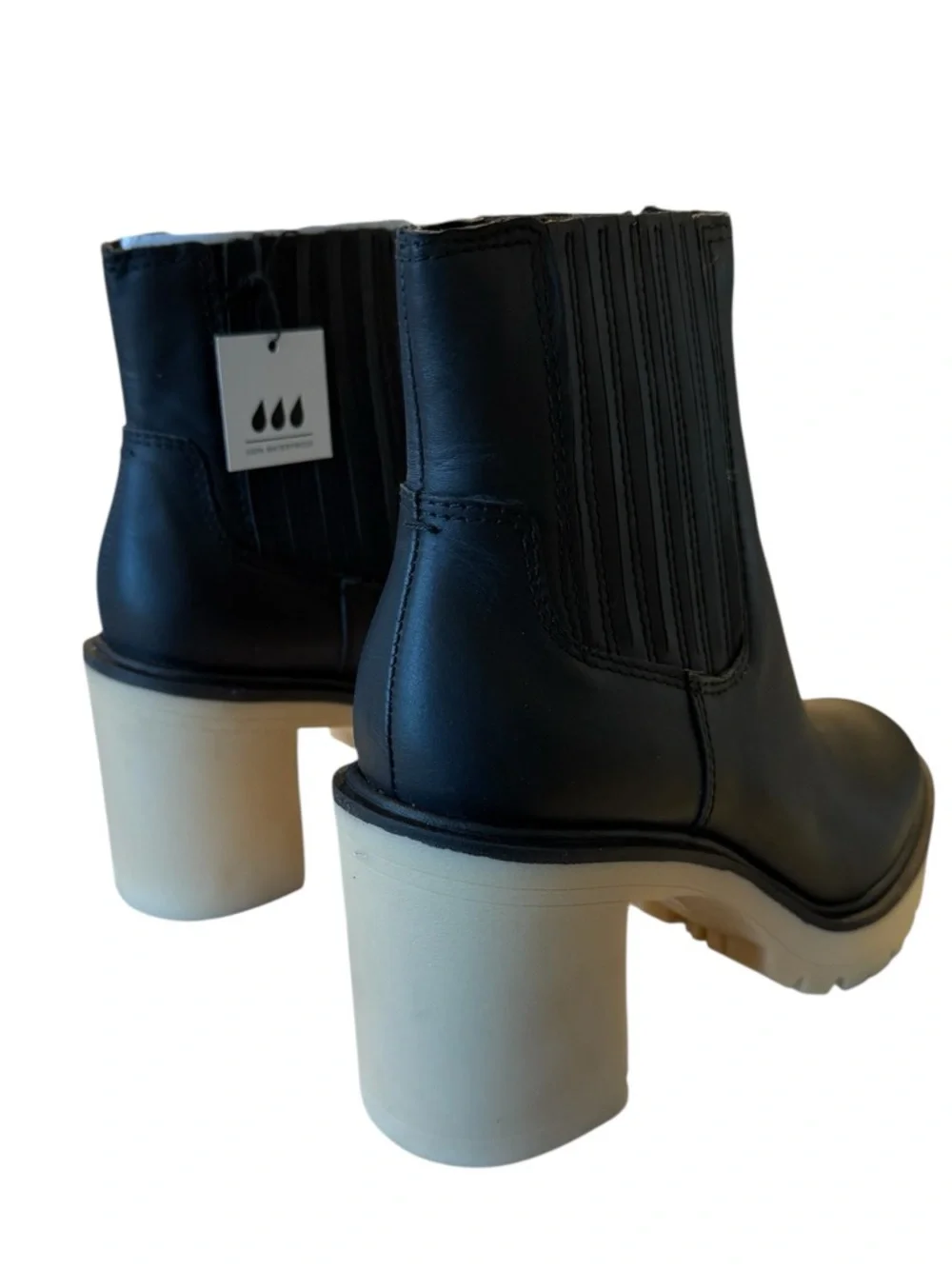 Dolce Vita Caster H2O Black Leather Waterproof Lug Sole Boot 8.5 NIB
